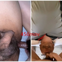 眼镜男约草快递胡子胖大叔