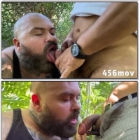 光头纹身熊小树林野战