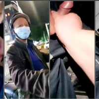 大神勾引三个摩的大叔玩射