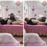 幸运姐玩啤酒肚胖直男