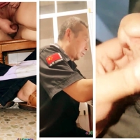 妖男厕所内坐桩保安大叔射精