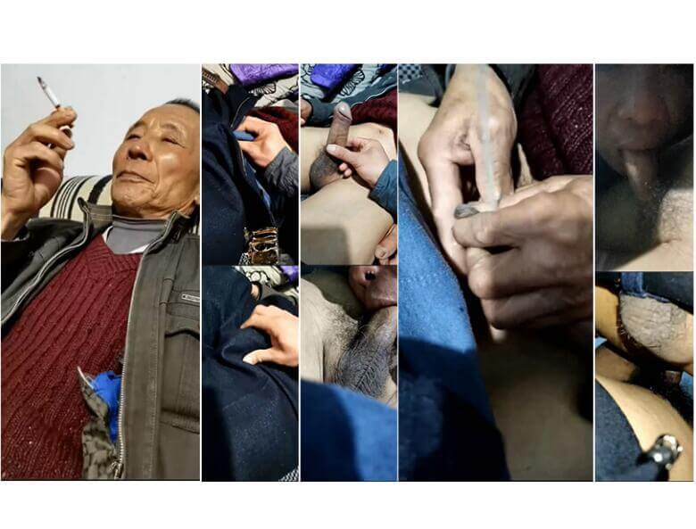 勾引老头来看片操一操喷射好高