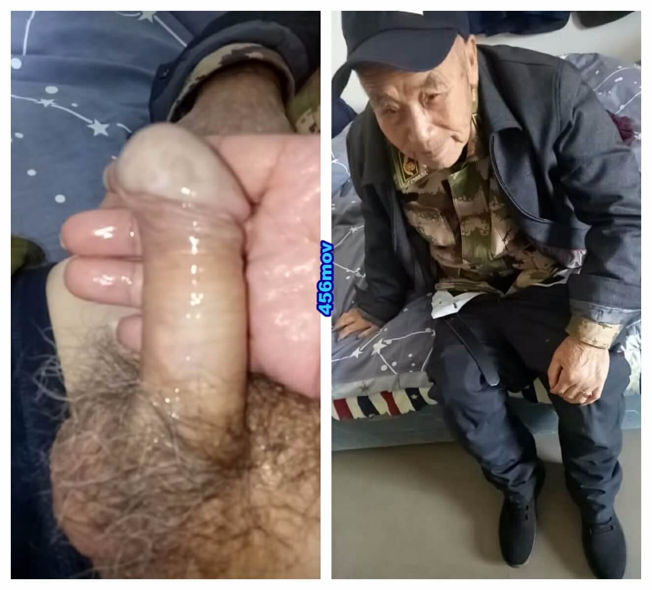 熟年带髦髦老人回单位宿舍玩耍