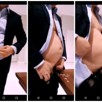 正装熊大叔激情撸射