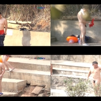 裸泳圣地偷拍系列第19集：满眼尽是裸体的中年熊男