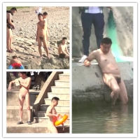 裸泳圣地偷拍系列第56集：抓拍微胖叔叔们