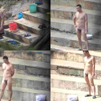 裸泳圣地偷拍系列第39集：捕获皮肤白嫩大叔