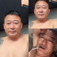 （原创）纹身的帅大叔在货车上激情有射