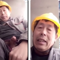 农村老头在工地激情撸射