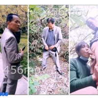 灰西装老头掏出大鸡猴急让野妖口