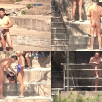 裸泳圣地偷拍系列第21集：叔叔们的屁股好性感