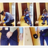 中年军人迷玩白袜警熊叔