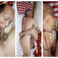 和一对老情侣开房老头玩射了