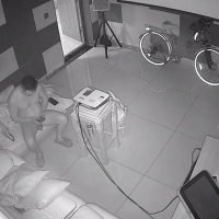 监控偷拍照相馆胖哥沙发上干炮