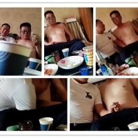 心机男偷拍联手熊叔玩眼镜帅熟年（14）