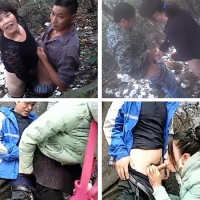 树林偷拍中老年与站街女