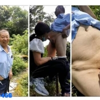 开车带老头野外剃毛后玩