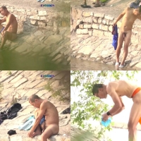 裸泳圣地偷拍系列第45集：结实大叔又来了