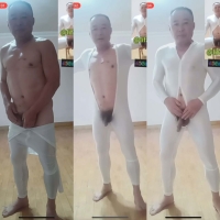 （原创）某音健身大叔穿着运动服激情有射