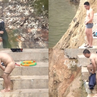 裸泳圣地偷拍系列第11集：可爱的微胖叔叔们